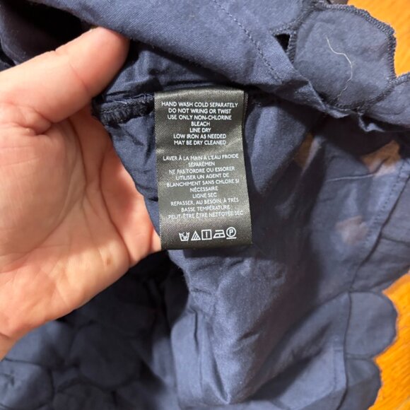 Maeve by Anthropologie Navy Large Polkadot Spaghetti Strap Cropped Top - Picture 9 of 11